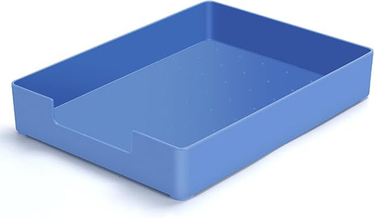 Letter-Size Tray Desk Letter Tray Paper Tray, Sturdy Heavy-Duty Plastic Printer Paper Tray, Single-Tier Stackable File Storage Organizer for Office Home (1, Blue)-DeskLoop Office