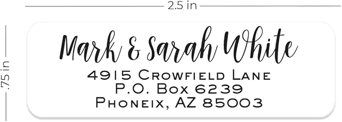 Mixed Script Font Rolled Address Labels/Roll of 250 Chic Black and White Personalized Address Labels/Designer Return Address Stickers in Elegant Plastic Dispenser-DeskLoop Office