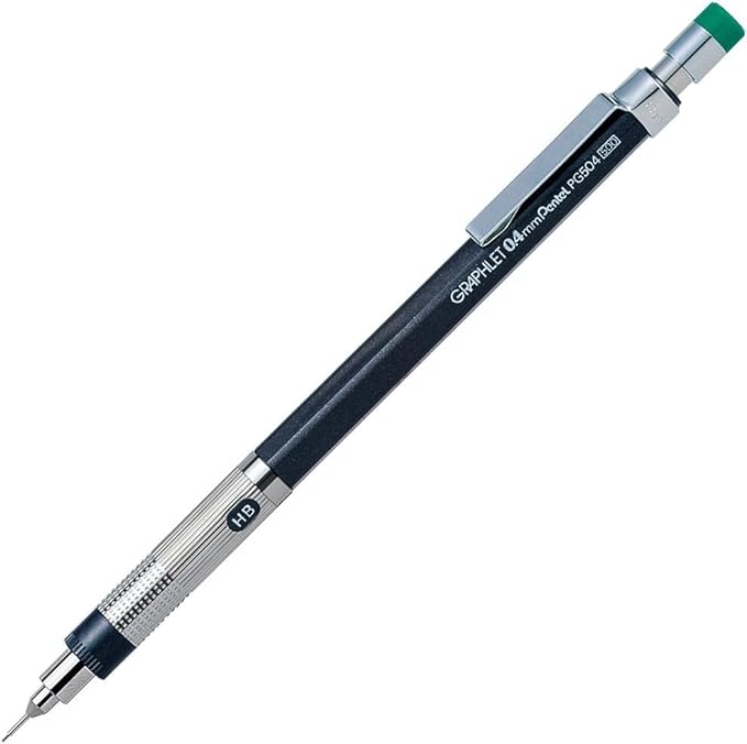 Graphlet Mechanical Drafting Pencil + Ain HB/B/2B leads, original Black slim pen case (0.4mm)-DeskLoop Office