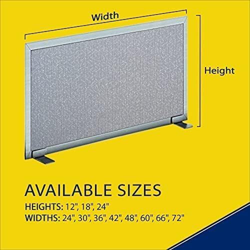 OBEX Acoustical Free Standing Privacy Screen, Cubicle Accessories Desk Privacy Panel, Desk Dividers for Office, Office Furniture Partitions Portable Sound Proof Dividers, 18" x 66", Overcast-DeskLoop Office
