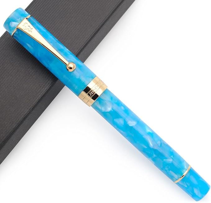 JINHAO 100 Fountain Pen with Ink Converter (Medium Nib 0.7mm, Sky Blue-C)-DeskLoop Office