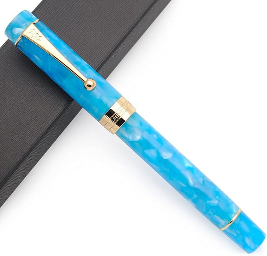 JINHAO 100 Fountain Pen with Ink Converter (Medium Nib 0.7mm, Sky Blue-C)-DeskLoop Office