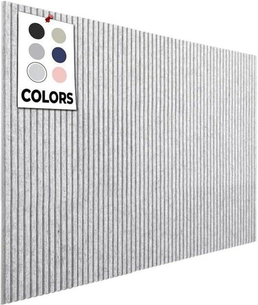 Office Cork Board, 59"x36" | 15 Pack | Felt Tiles for Wall, Tac Board, Large Felt Board, Wall Protector for Dart Board, (Gray Marble Slats)-DeskLoop Office