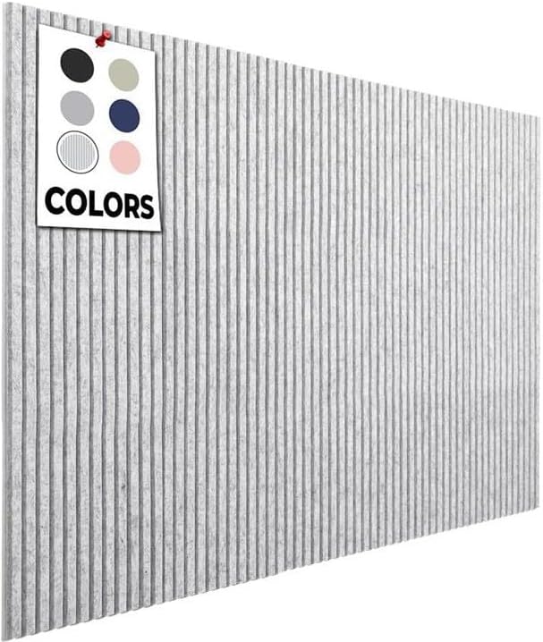 Office Cork Board, 59"x36" | 15 Pack | Felt Tiles for Wall, Tac Board, Large Felt Board, Wall Protector for Dart Board, (Gray Marble Slats)-DeskLoop Office