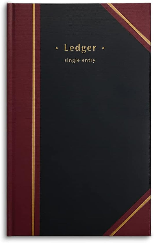 STAPLES 217679 Black Ledger Book 11-3/4-Inch x 7-5/16-Inch-DeskLoop Office