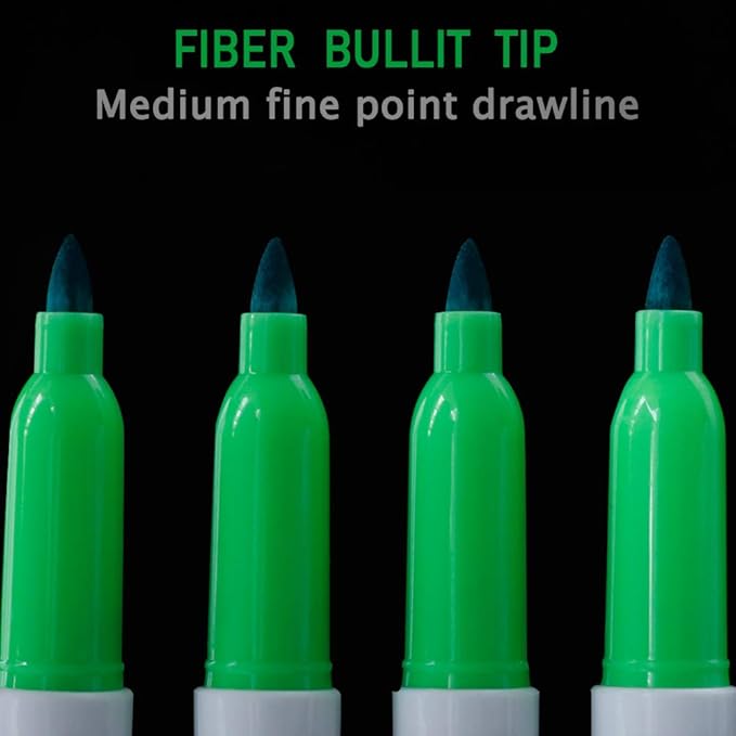 Volcanics Green Dry Erase Markers Low Odor Fine Whiteboard Markers Thin Box of 12-DeskLoop Office