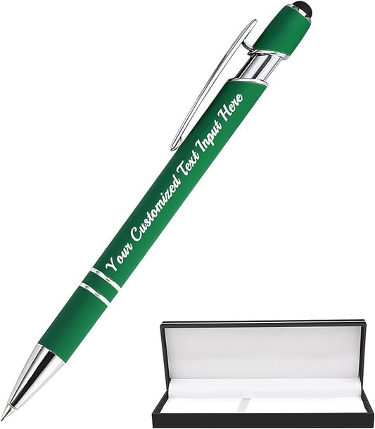 Personalized Ballpoint Pen 1pcs, Custom Pens Free Engraved Bulk with Name Logo, Soft Black Ink Stylus with Touch Metal Office, Gift for Anniversaries, Graduations, Birthdays-DeskLoop Office