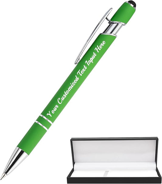 Personalized Ballpoint Pen 1pcs, Custom Pens Free Engraved Bulk with Name Logo, Soft Black Ink Stylus with Touch Metal Office, Gift for Anniversaries, Graduations, Birthdays-DeskLoop Office