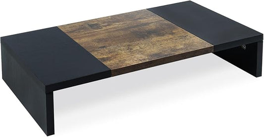 TEAMIX 20 inch Monitor Riser, Sturdy Wood Desktop Riser for TV/PC/Laptop/Printer, TV Riser Stand Computer Shelf with Storage for Home Office-DeskLoop Office