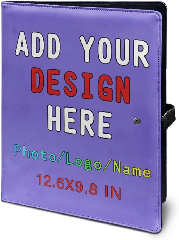 Personalized Leather Portfolio for Men Women, Custom Logo/Text/Photo Binder - Image 5