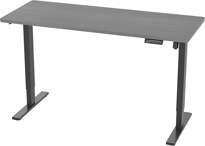 VIVO Electric 60 x 24 in Standing Desk, Memory Height Adjustment, 1B Series, One-Piece Dark Gray Top, Black Frame, DESK-KIT-1B6G-DeskLoop Office