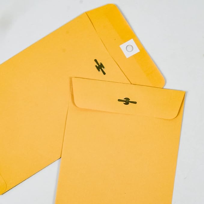 6” x 9” Clasp Envelopes with Gummed Seal Brown Kraft Catalog Envelopes Clasp Mailing Envelopes for Home, Office, Business 28 lb Kraft Paper,Pack of 30-DeskLoop Office