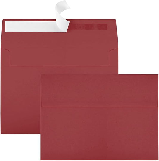 Joyberg 50 Packs Wine Red 5x7 Envelopes, Wine Red Envelopes 5x7, Wine Red Envelopes, Deep Red Color A7 Envelopes, Burgundy Envelopes 5x7, Invitations, Photos, Greeting Cards, Mailing (Wine red)-DeskLoop Office