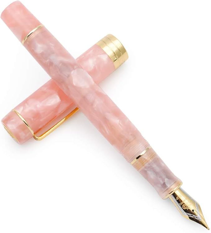 JINHAO 100 Fountain Pen with Ink Converter (Medium Nib 0.7mm, Sakura Pink)-DeskLoop Office