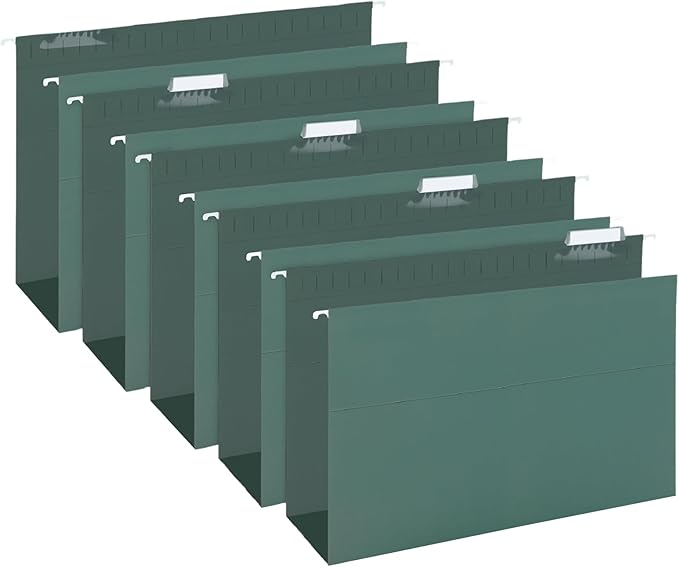 HERKKA Extra Capacity Hanging File Folders, 30 Pack Reinforced Legal Size Hanging Folders with Heavy Duty 3 Inch Expansion, Designed for Bulky Files, Medical Charts, Green-DeskLoop Office