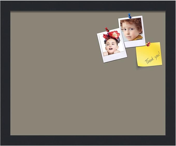 PinPix 15x12 Inch Cork Bulletin Board. This Decorative Framed Pin Board Comes with Pewter Design and a Satin Black Frame. Ideal for Home Office Decor or Message Board (PinPix-1812)-DeskLoop Office