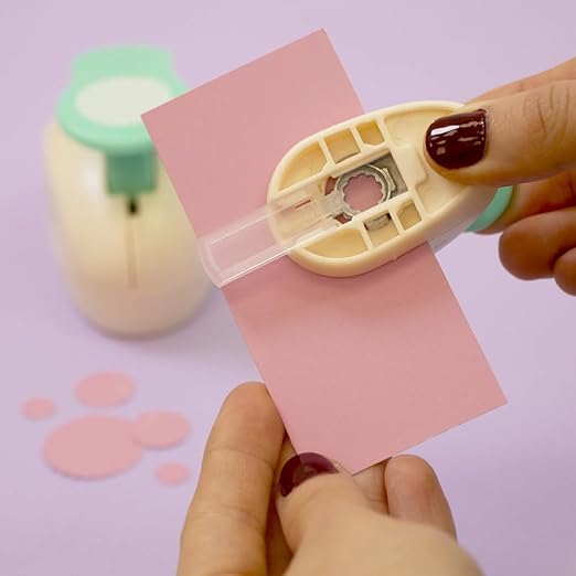 Craftelier - 3/8 Inch Circle Scallop Punch with Lever Press | Shape Hole Puncher for Paper Crafts | Scalloped Hole Punch to Create Scrapbooks, DIY Cards & Journals-DeskLoop Office