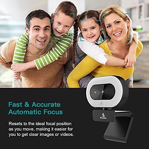 NexiGo StreamCam N930E with Software, 1080P Webcam with Ring Light and Privacy Cover, Auto-Focus, Plug and Play, Web Camera for Online Learning, Zoom Meeting Skype Teams, PC Mac Laptop Desktop-DeskLoop Office