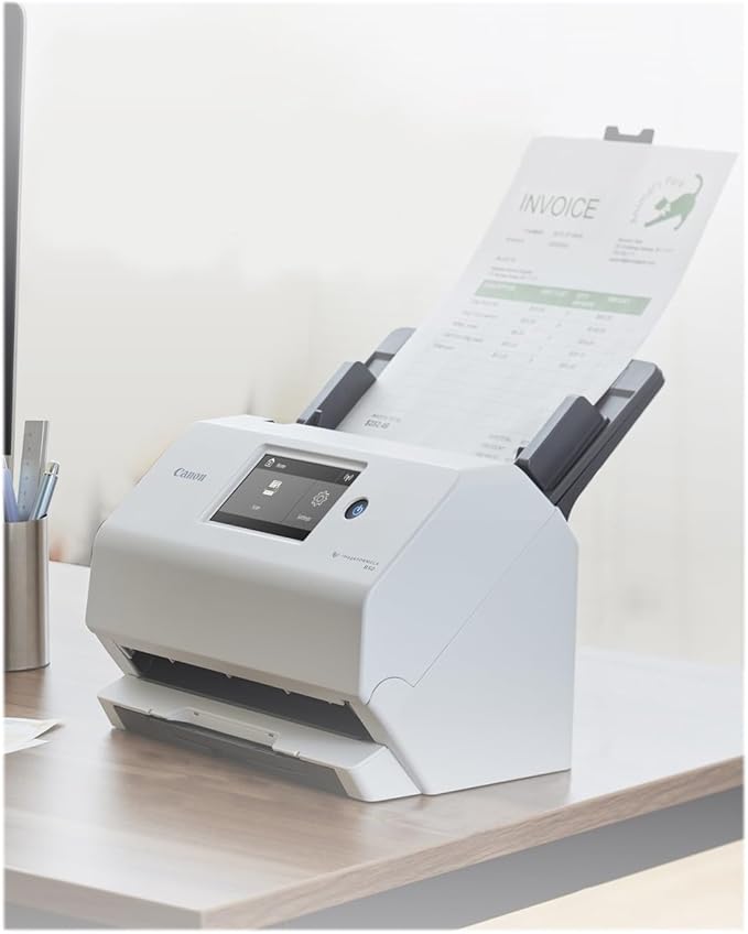 Canon imageFORMULA R50 Business Document Scanner for PC and Mac - Color Duplex Scanning - Connect with USB Cable or Wi-Fi Network - LCD Touchscreen - Auto Document Feeder - Easy Setup-DeskLoop Office