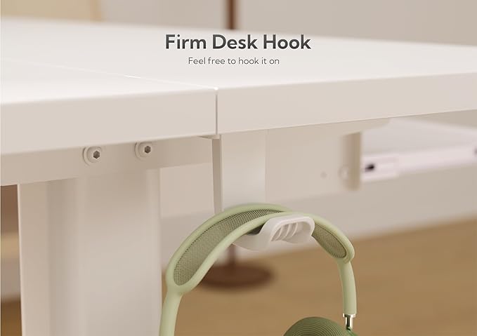 YDN Standing Desk with Keyboard Tray, 48 Inch Height Adjustable Desk with Cable Management, White Stand Up Desks for Home and Office, White-DeskLoop Office