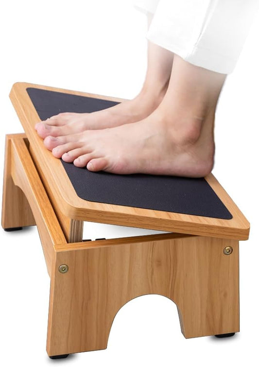 StrongTek Adjustable Foot Rest for Under Desk, 3-Level Adjust Incline, 7" Step Stool for Kids Adults, Ergonomic Foot Stool Relieves Swelling, One Step Stool with Non-Slip Surface for Home and Office-DeskLoop Office