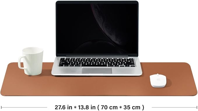 Cork Desk Mat - Dual-Sided Desk Pad for Office and Home - Desk Organization and Accessories - Ideal for Large Mouse Pad and Desk Mats on Top of Desks(Brown,27.6"x 13.8")-DeskLoop Office
