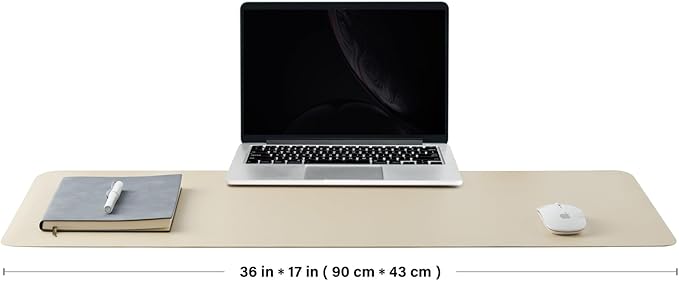 Cork Desk Mat - Dual-Sided Desk Pad for Office and Home - Desk Organization and Accessories - Ideal for Large Mouse Pad and Desk Mats on Top of Desks(Beige,36"x 17")-DeskLoop Office