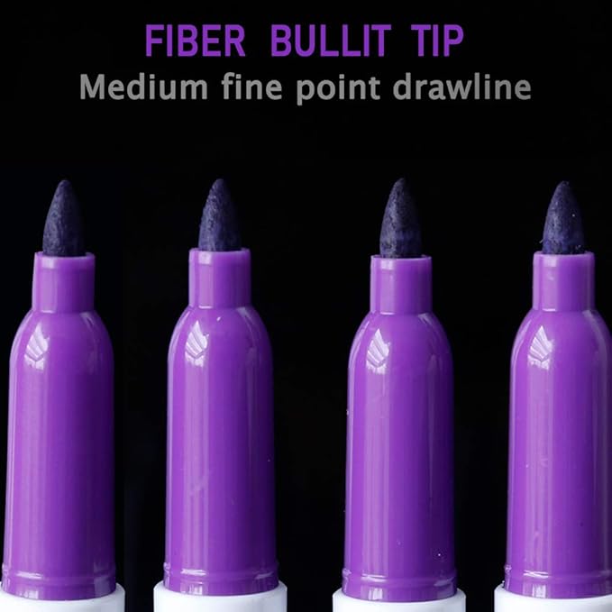 Volcanics Purple Dry Erase Markers Low Odor Fine Whiteboard Markers Thin Box of 12-DeskLoop Office