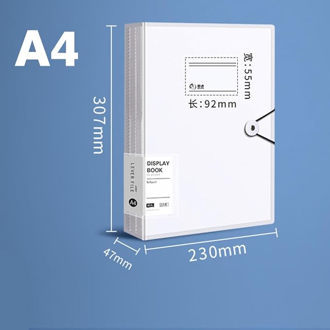 A4 80 Pockets 160/Sides Display Book Paper Document Holder, Business Presentation Book Presentation Folder (80 Pockets Transparent White)-DeskLoop Office