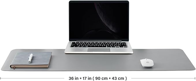 Cork Desk Mat - Dual-Sided Desk Pad for Office and Home - Desk Organization and Accessories - Ideal for Large Mouse Pad and Desk Mats on Top of Desks(Gray,36"x 17")-DeskLoop Office