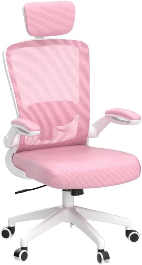 FelixKing Ergonomic Office Chair, Headrest Desk Chair Office Chair with Adjustable Lumbar Support, Home Office Swivel Task Chair with High Back and Armrest, Adjustable Height Gaming Chair(Pink)-DeskLoop Office