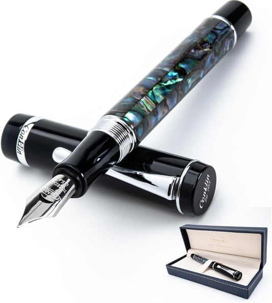 Conklin Duragraph Fountain Pen Abalone Nights - Medium Nib, Elegant Writing Instrument with Exquisite Abalone Finish-DeskLoop Office