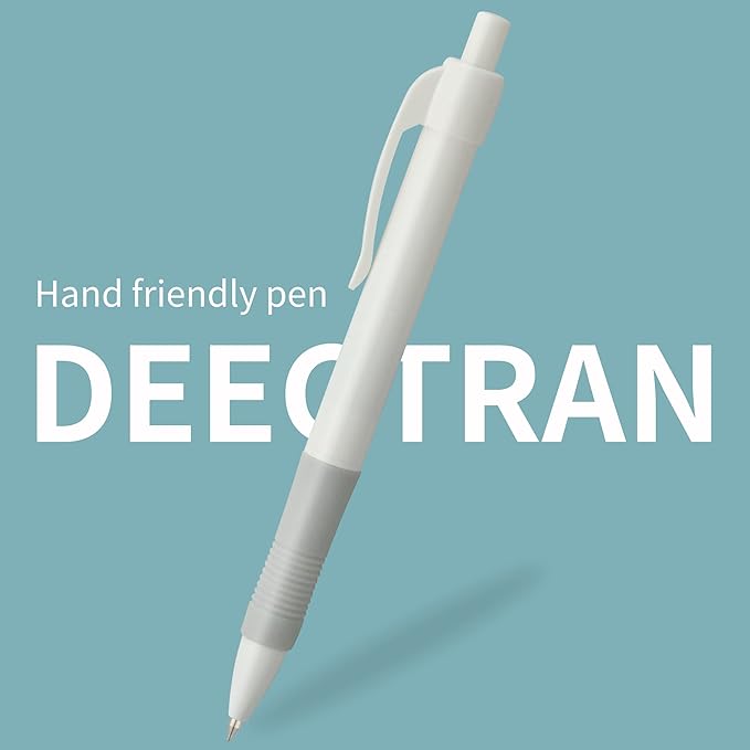 deegtran 50 Pack White Barrels Retractable Black Ink Fine Point Smooth Writing No Smear Gel Pens, 0.7MM-DeskLoop Office