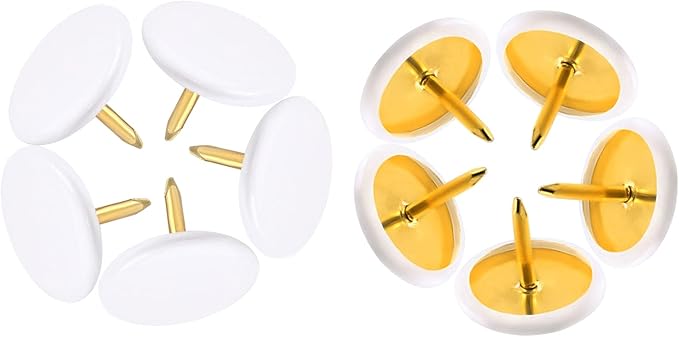 Piutouyar 300Pcs White Decorative Flat Push Pin, Plastic Roundness Head Thumbtack, Black Thumb Tacks for Wall, Map, Cork Board, 3/8 Inch-DeskLoop Office