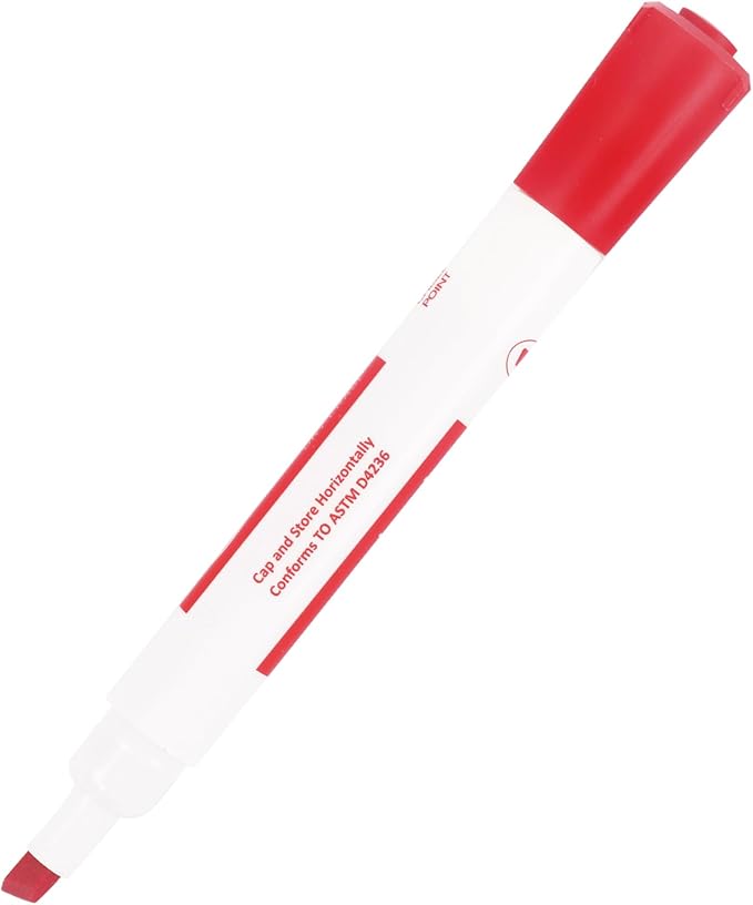 Amazon Basics Dry Erase Markers For Whiteboards, Chisel Tip, Low-Odor, Red, Pack of 12-DeskLoop Office
