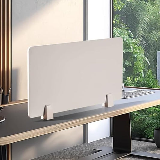 4PCS Desk Divider Office Partitions 23.6''x15.8'' Freestanding Desk Privacy Panel Protective Acrylic Partitions with Clips for Office School Call Center-Noise and Visual Guard-DeskLoop Office