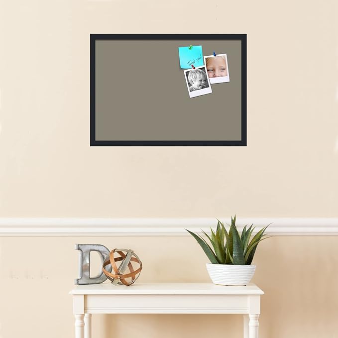 PinPix 26x18 Inch Cork Bulletin Board. This Decorative Framed Pin Board Comes with Pewter Design and a Satin Black Frame. Ideal for Home Office Decor or Message Board (PinPix-1812)-DeskLoop Office