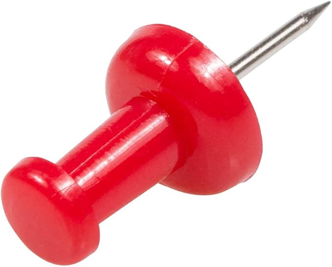 JAM PAPER Colorful Push Pins - Red Pushpins - 100/Pack-DeskLoop Office