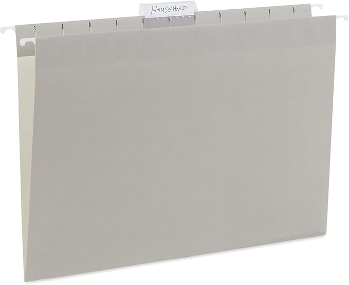 Blue Summit Supplies 25 Jewel Tone Hanging File Folders Letter Size with Tabs, Reinforced Hanging File Folders Jewel Tone, Includes Plastic Tabs and Inserts-DeskLoop Office