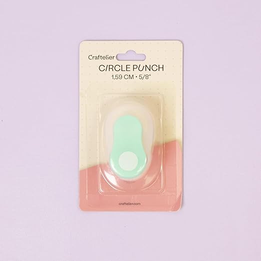 Craftelier - 5/8 Inch Circle Punch with Lever Press | Shape Hole Puncher for Paper Crafts | Round Hole Punch to Create Scrapbooks, DIY Cards & Journals | Mini Hole Punch for Paper & Cardstock.-DeskLoop Office
