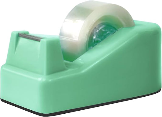 1Pcs Desktop Tape Dispenser Adhesive Roll Holder with Weighted Nonskid Base, Green (Tape not Included)-DeskLoop Office