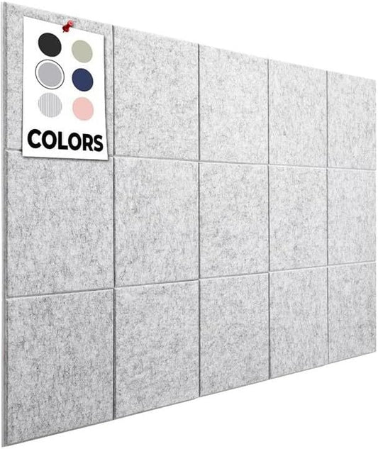 Office Cork Board, 59"x36" | 15 Pack | Large Cork Boards for Walls, Tac Board, Wall Protector for Dart Board, Corks Boards, Corkboard for Wall, Felt Board Tiles (Gray Marble)-DeskLoop Office