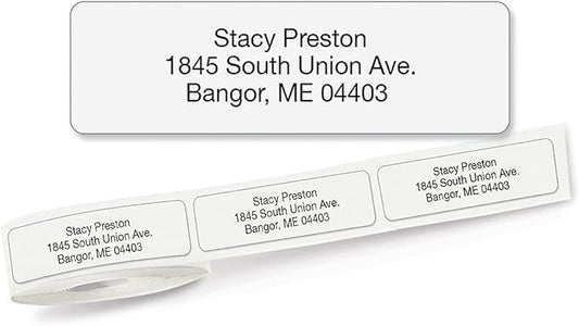 Personalized Return Address Labels, Roll of 250 Transparent Clear Self-Adhesive Labels Without Dispenser, Customize with Name & Shipping Address, Colorful Images-DeskLoop Office