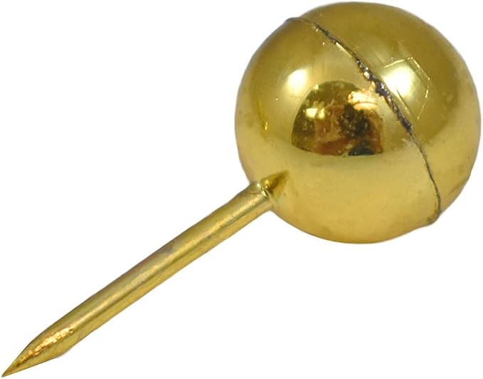 JAM PAPER Colorful Push Pins - Round Head Map Thumb Tacks - Gold Pushpins - 100/Pack-DeskLoop Office