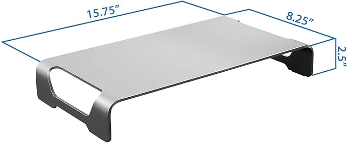 Mount-It! Aluminum Monitor Stand for iMac - Wide Unibody Monitor Riser - Metal Monitor Stand Desktop Organizer with Keyboard Storage - Universal Desktop Monitor Riser for PC, iMac, MacBook, Laptop-DeskLoop Office