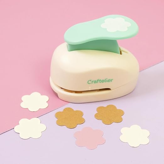 Craftelier - 1 Inch Flower Hole Punch with Lever Press β Flower Punches for Paper Crafts | Hole Puncher for Crafts, Scrapbooking, DIY Cards & Journals | Hole Punch Shapes for Paper & Cardstock.-DeskLoop Office