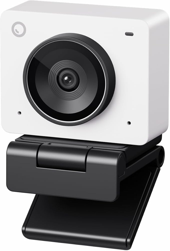 OBSBOT Meet 2-4K Webcam for PC with 1/2" Sensor, AI Framing & Autofocus, Beauty Mode, Lightweight, Gesture Control, HDR, Dual Microphone, 60 FPS, Web Cam for Streaming, Meeting, Gaming. (Cloud White)-DeskLoop Office