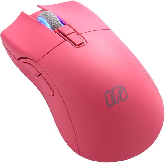 iRocks M31R Wireless Gaming Mouse, Triple Mode 2.4G/ Bluetooth/USB-C Detachable Cable Gaming Mouse, Kailh GM8.0 Mouse Switches, Advanced PixArt PAW3395 Optical Sensor, Up to 26,000 DPI - Pink-DeskLoop Office