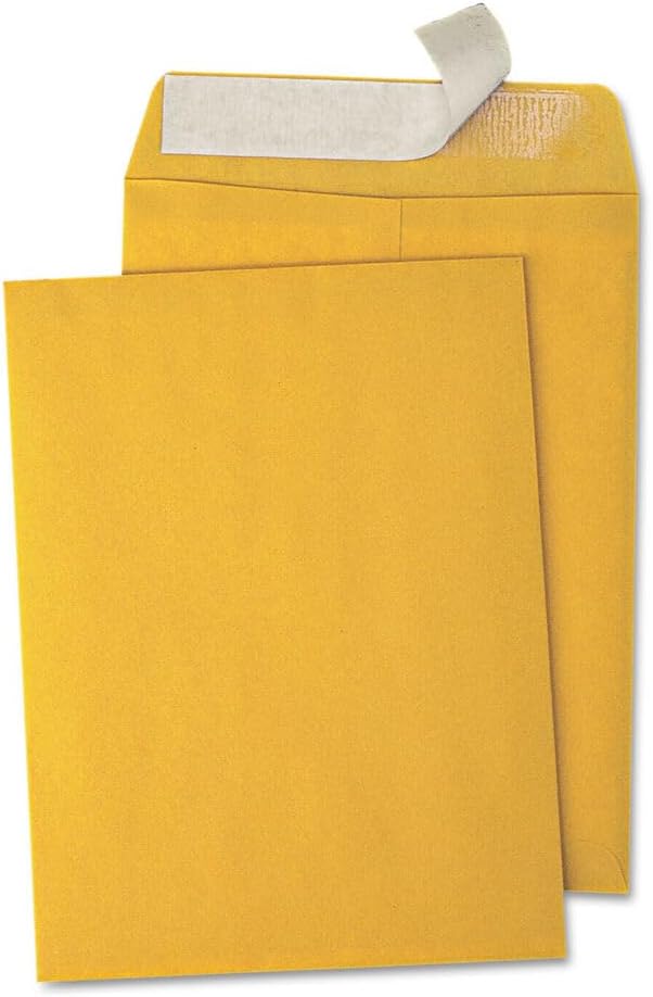 Catalog Envelopes (Open End), Brown Kraft, 28 Pound. 500 Per Pack. (Peel And Seal, 9.5"x12.5")-DeskLoop Office