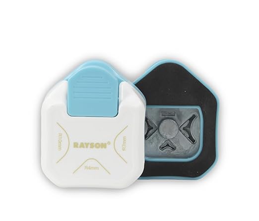 RAYSON CR05W 3 in 1 Corner Cutter, 4mm 7mm 10mm 3 Way Corner Rounder Paper Punches for Paper Craft, DIY Projects, White-DeskLoop Office